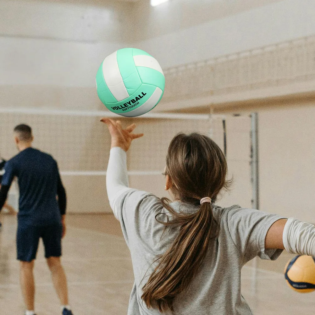 2 قطعة الكرة الطائرة الناعمة حجم 5 لمنافسة التدريب الداخلي كرة ممارسة متينة ألوان نابضة بالحياة مدخل قبضة خفيفة الوزن