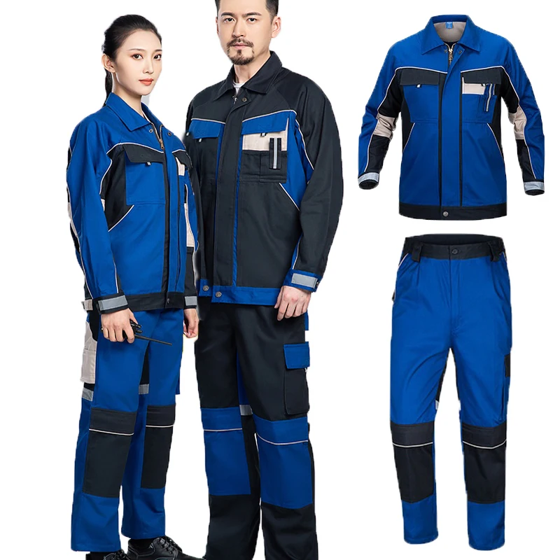 100%cotton Work Clothing Multi Pockets Durable Uniform Reflective Stripe Anti-static Welding Suit Electric Repairmen Coverall4xl