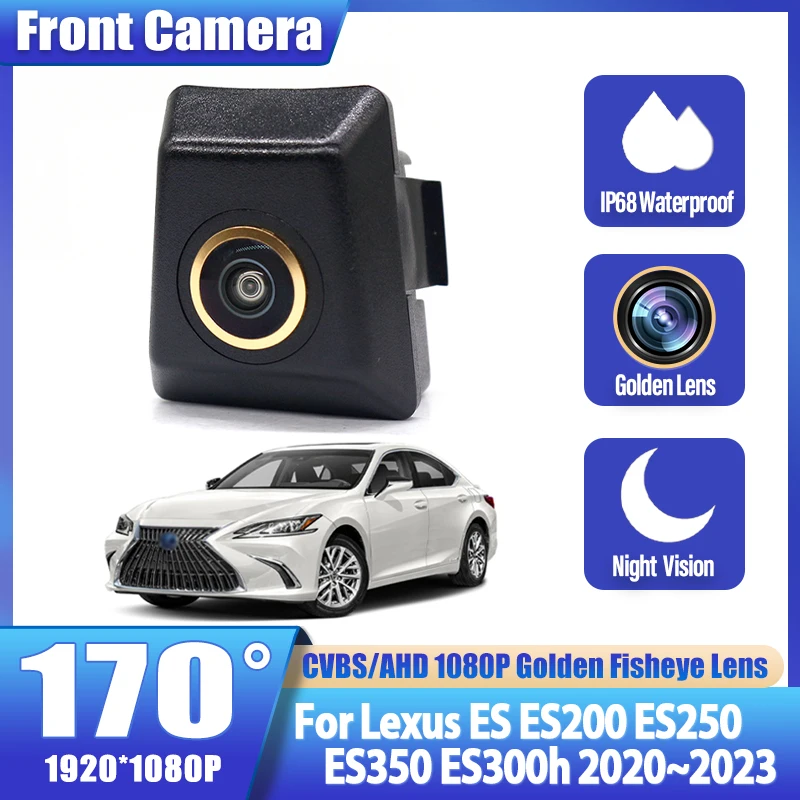 AHD Night Vision LOGO Parking Front View Camera For Lexus ES ES200 ES250 ES350 ES300h 2020 2021 2022 2023 Golden Fisheye Lens
