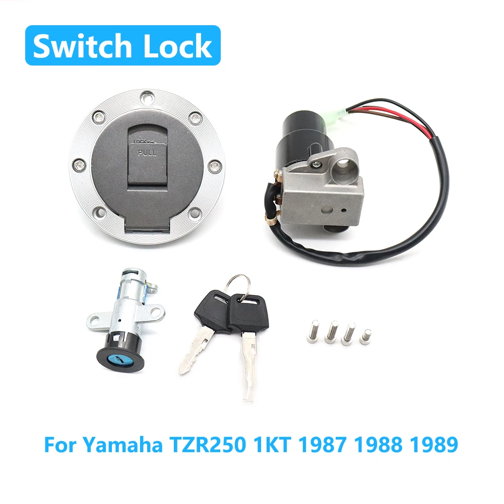 Motorcycle Ignition Switch Fuel Gas Cap Cover Seat Lock Set For Yamaha TZR 250 TZR250 1KT 1987 1988 1989