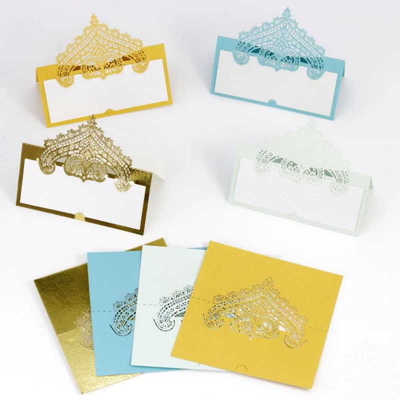 

100PCS Lace Seating Card Laser Cutting Wedding Birthday Party Party Handwritten Name Card Cake Dining Table Decoration Wholesale