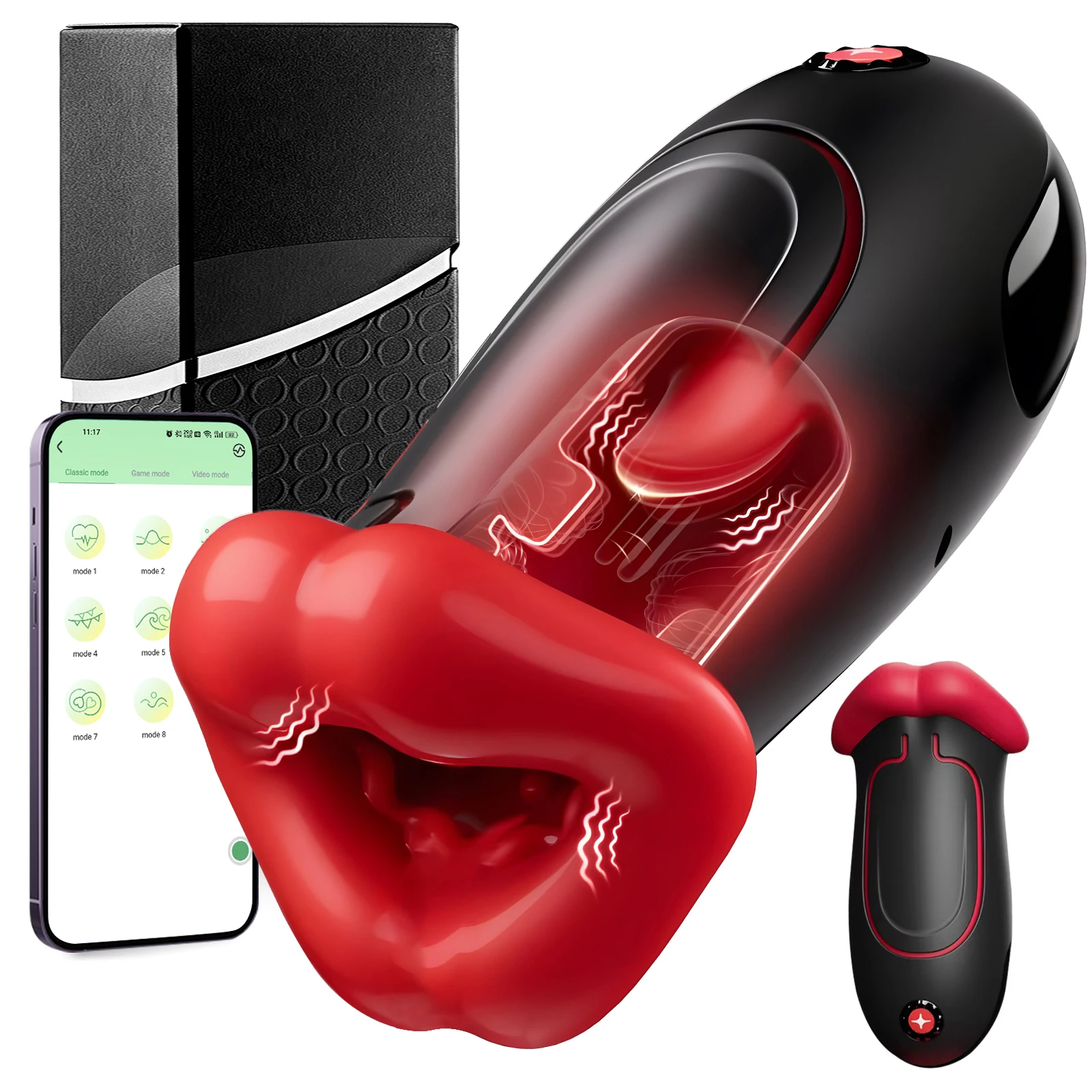 APP Control Male Masturbator 360° Wrapped Deep Throat Mouth Blowjob Vibrator Penis Pump 9 Frequency Vibration Sex Toys for Men