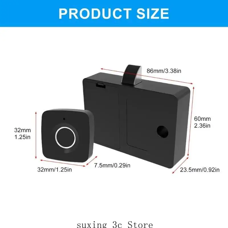 Invisible Concealed Keyless Entry Fingerprint Cabinets Drawer Lock with Quick Unlocking for Secure Storage in Office