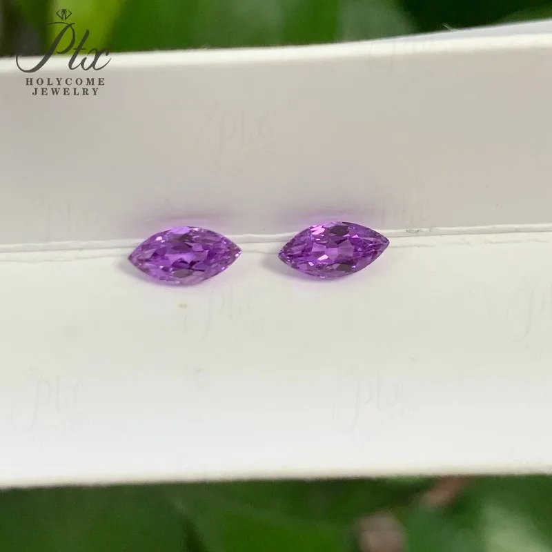 مختبر جديد نمت الأرجواني الياقوت ماركيز شكل بريليانت قطع فضفاض حجر تمرير الماس اختبار AGL شهادة مواد المجوهرات DIY بها بنفسك