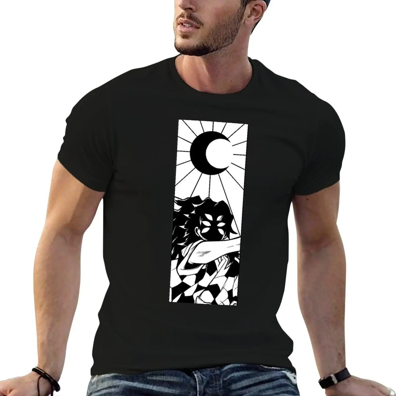 The strongest upper moon T-Shirt Relaxed Fit Casual Short Sleeve Top