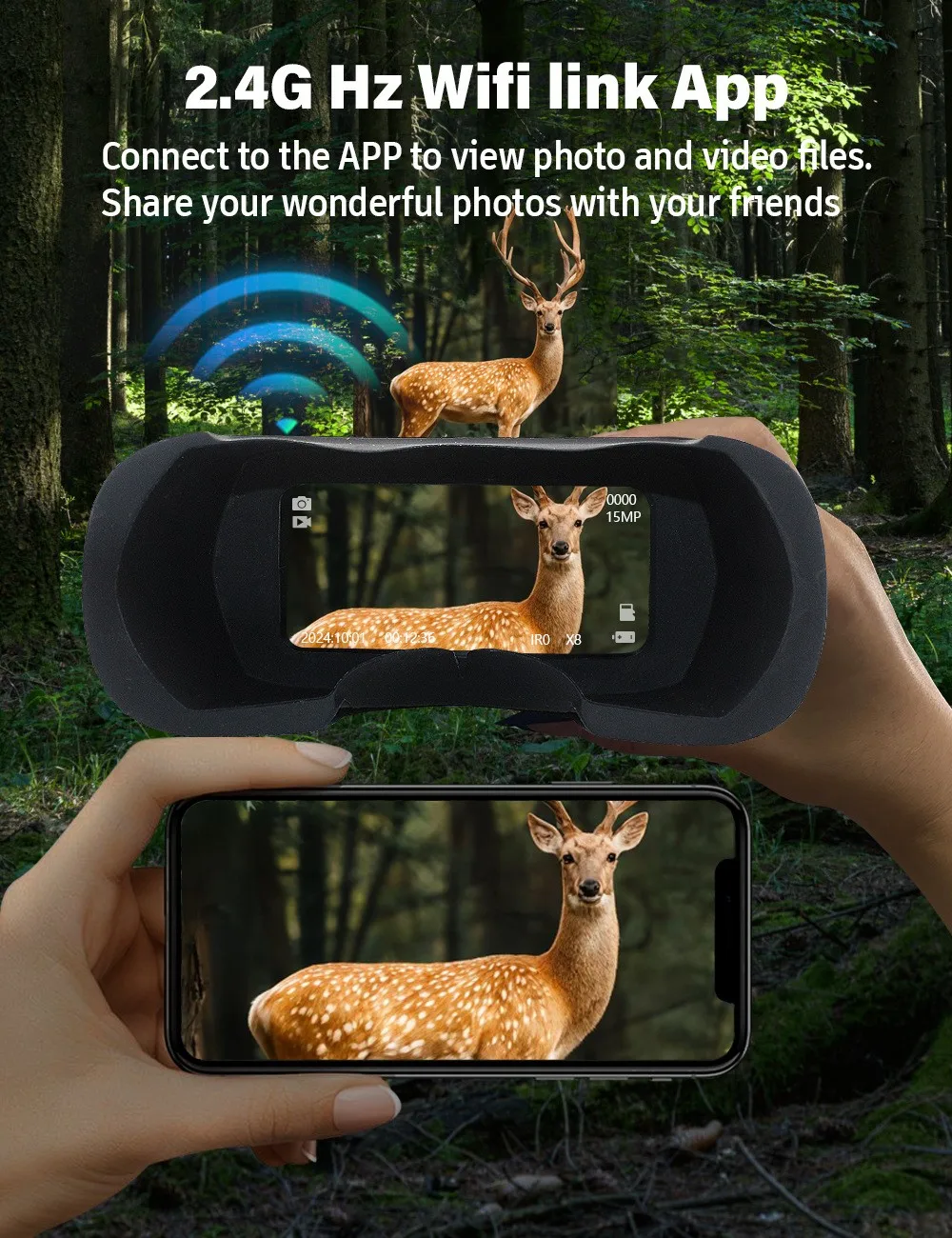 جهاز رؤية ليلية بالألوان الكاملة مثبت على الرأس نظام تحديد المواقع العالمي للملاحة بدقة فيديو 2.5K QHD WIFI اتصال التحكم في التطبيق #2