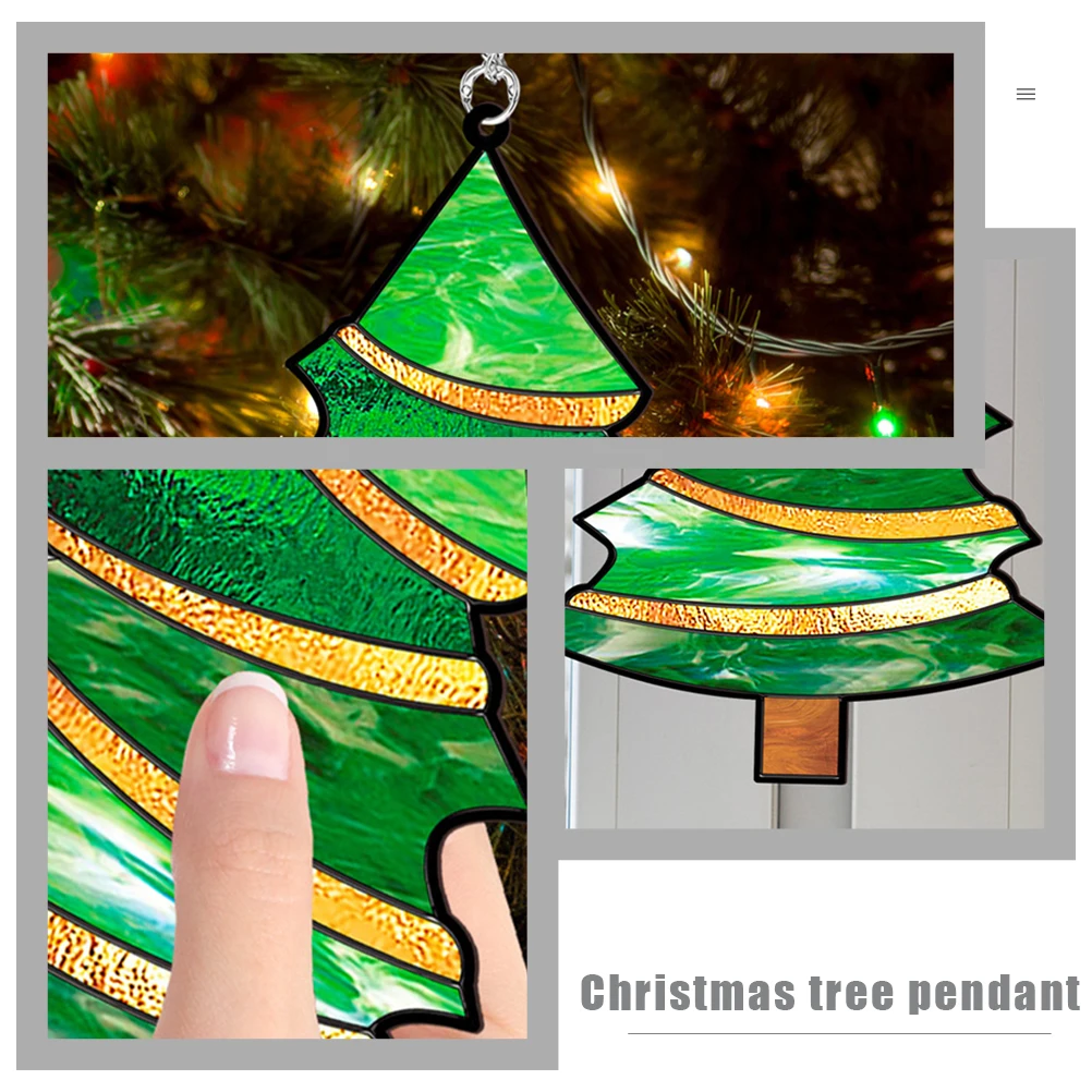 

Glass Window Hanging Decorations Bestoyard Christmas Tree Ornaments Sucker for Art