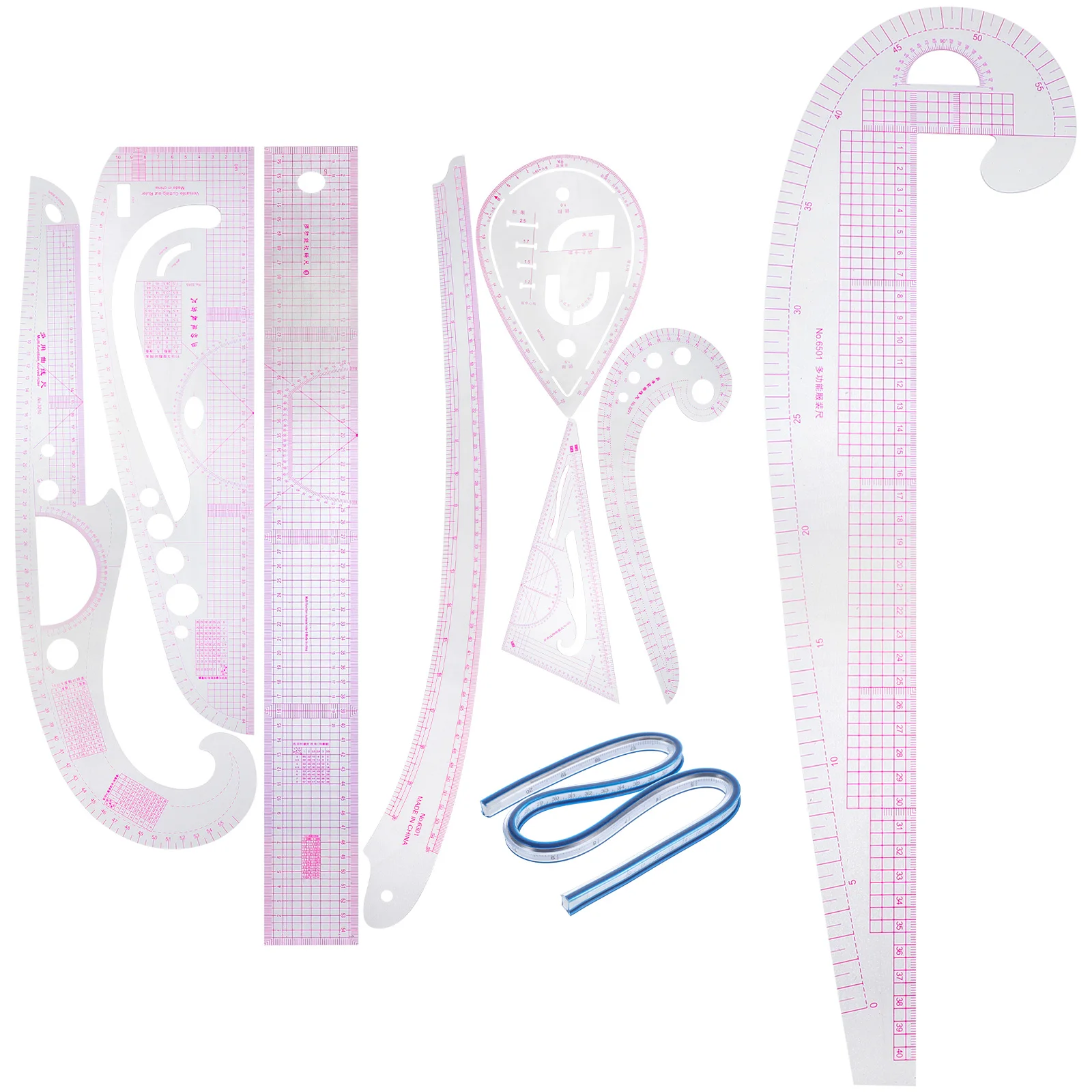 

1Set Sewing Ruler Set PVC Material Clear Scale Professional Cutting and Pattern Making Tool for Clothing Design Beginners