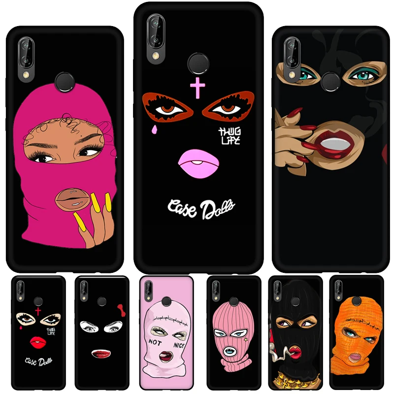 Masked Goon Thug Life Teared Girl Silicone Case For Huawei P30 Lite P40 P20 Pro P Smart Z 2021 2019 Mate 20 Lite Case Cover