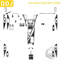 Para Infiniti Q50 2014-2020 accesorios de fibra de carbono Interior de la puerta del coche instrumento cufolder engranaje cubierta embellecedor pegatina Decoración