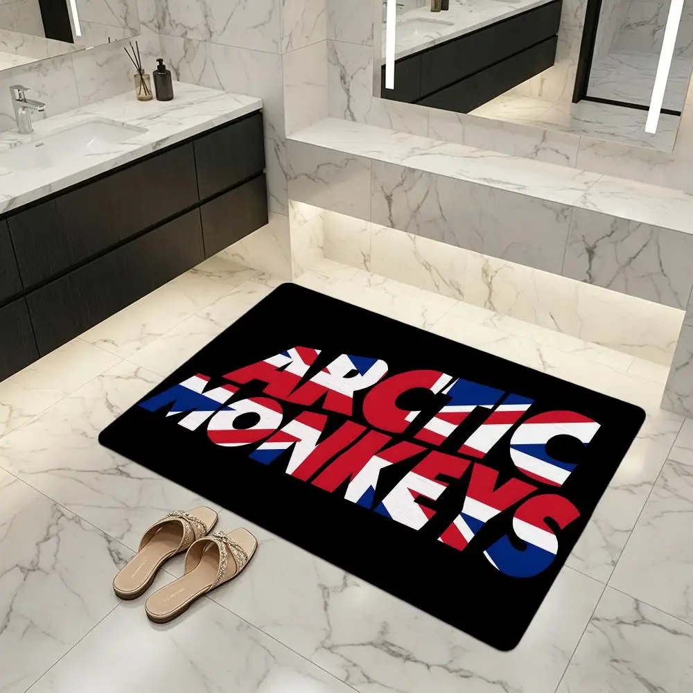 Floor Mat Diatomite Bath Mat, Quick Dry, Absorbent, Multi-Scene Mat Band A-Arctic M-Monkeys