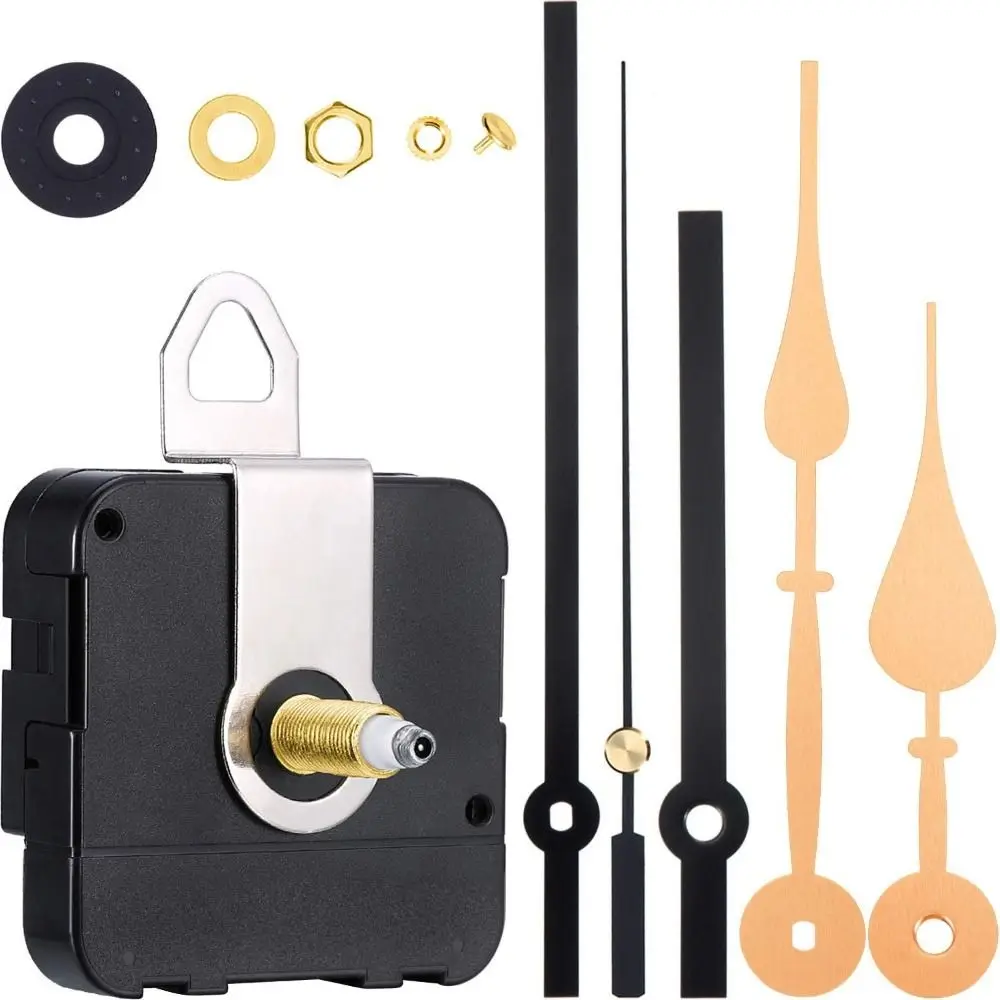

Replacement Clock Movement Mechanism Kit Long Shaft Motor Tool Kit Clock Movement DIY Set Precision Black