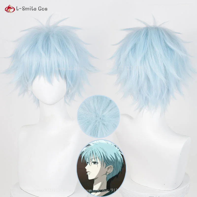 Perruque Cosplay Anime NANA Okazaki Kendpiercplay pour Femme, Cheveux Synthétiques, Perruques Bleu Clair, Bonnet, Degré de Chaleur, ixd'Halloween, 30cm