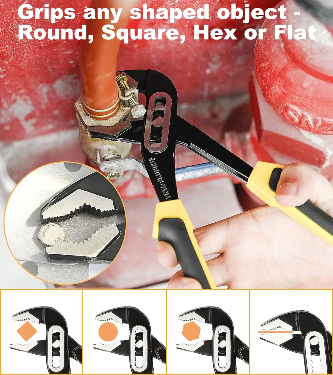 6-Piece Imperial Carbon Steel Pliers Set Kit Groove Joint Adjustable Wrench Locking Long Nose Diagonal Cutting Plastic