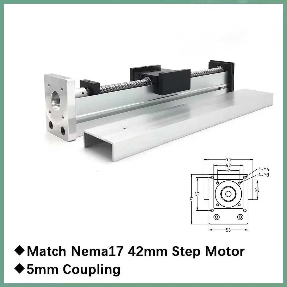 XYZ-Achse, vollständig geschlossene Linearschienenführung, Stufe, Staubschutz, Schiebetisch, Linearantrieb, 52 mm Breite, Modul, Aluminium-Schiebetisch