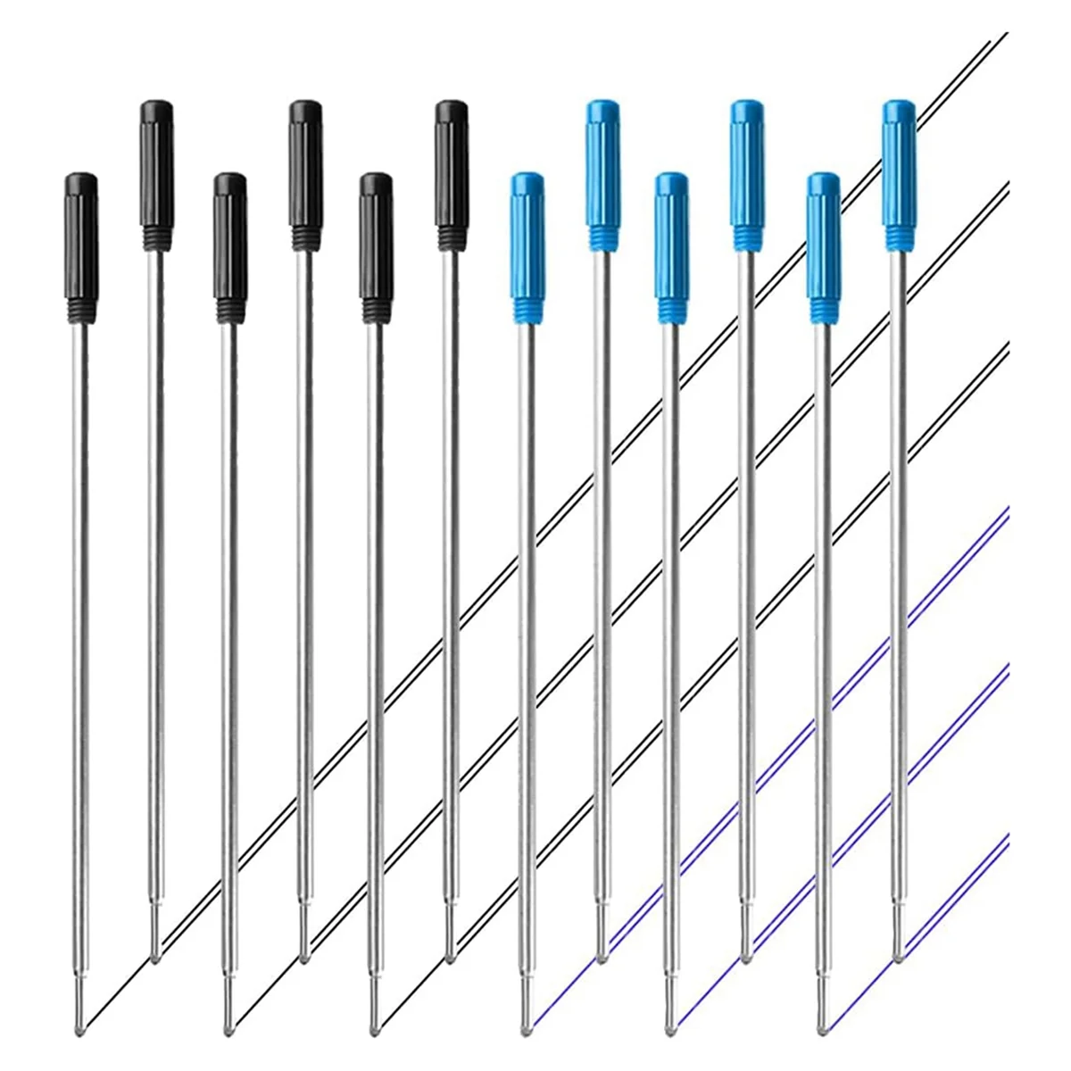 

AA98 40 шт., 11,6 см/4,57 дюйма, стержни для чернил для ручек, сменные стержни для ручек, сменный комплект металлической шариковой ручки, черный