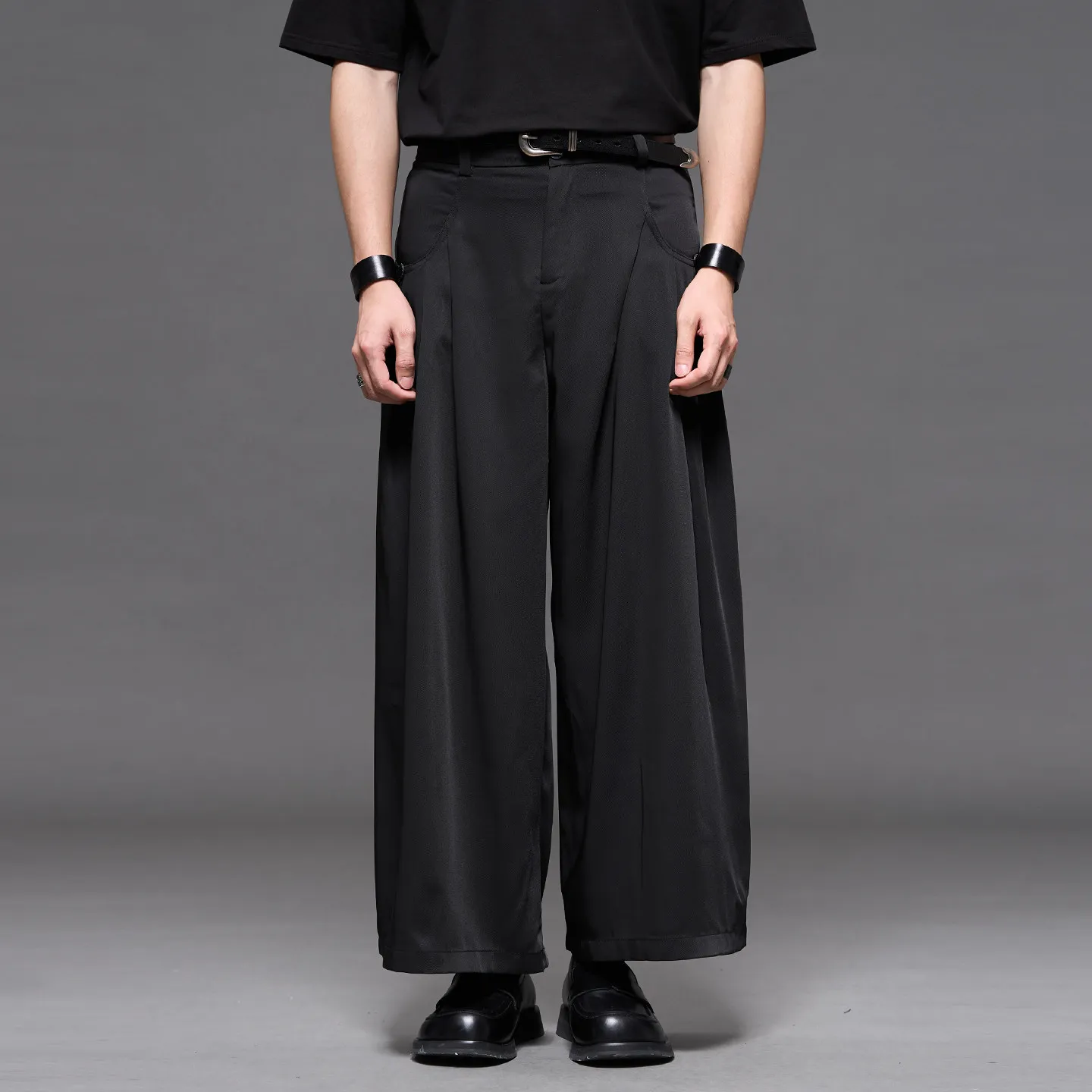 2026 Summer Cooling Sense Niche Designer Japanese Dark Series Loose and Simple Commute Style Straight Wide Leg Casual Suit Pants