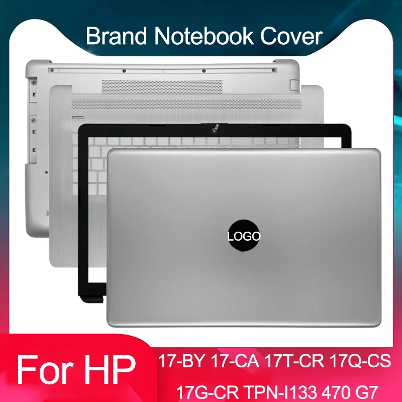 New Laptop LCD Back Cover Front Bezel Palmrest Bottom Case Hinges For HP 17-BY 17-CA 17Q-CS 17G-CR TPN-I133 470 G7 Silvery