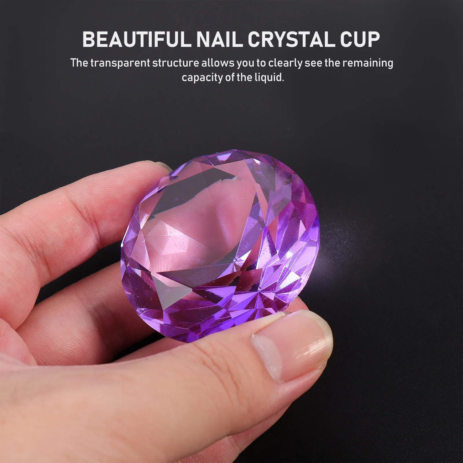 

Кристалл для дизайна ногтей, неправильная чашка для смешивания жидкости, стабильное дно, прозрачная основа, контейнер для пудры для ногтей, принадлежности для маникюра