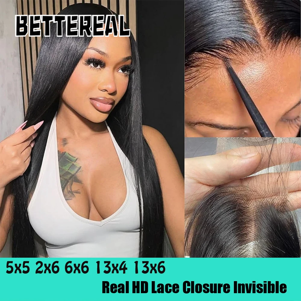 Ultra Thin Real HD 5x5 6x6 Lace Closure Human Hair Skinlike 13x4 13x6 HD Lace Frontal Small Knot HD Lace Closures Melt All Skins