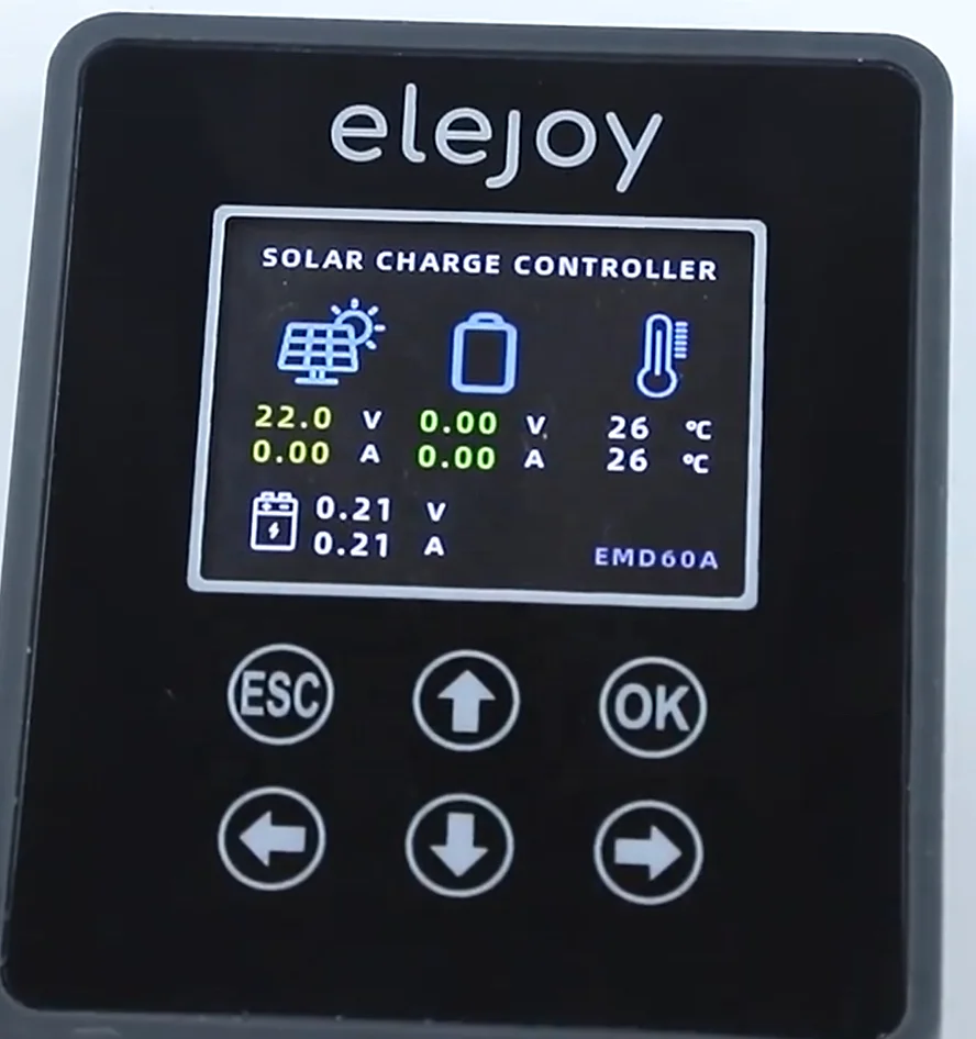 CE Certified ELEJOY EMD60A 2700W Adjustable MPPT Solar Charge Controller 12/24/36/48V 99% LCD Display 50A/60A Smart Buck Type