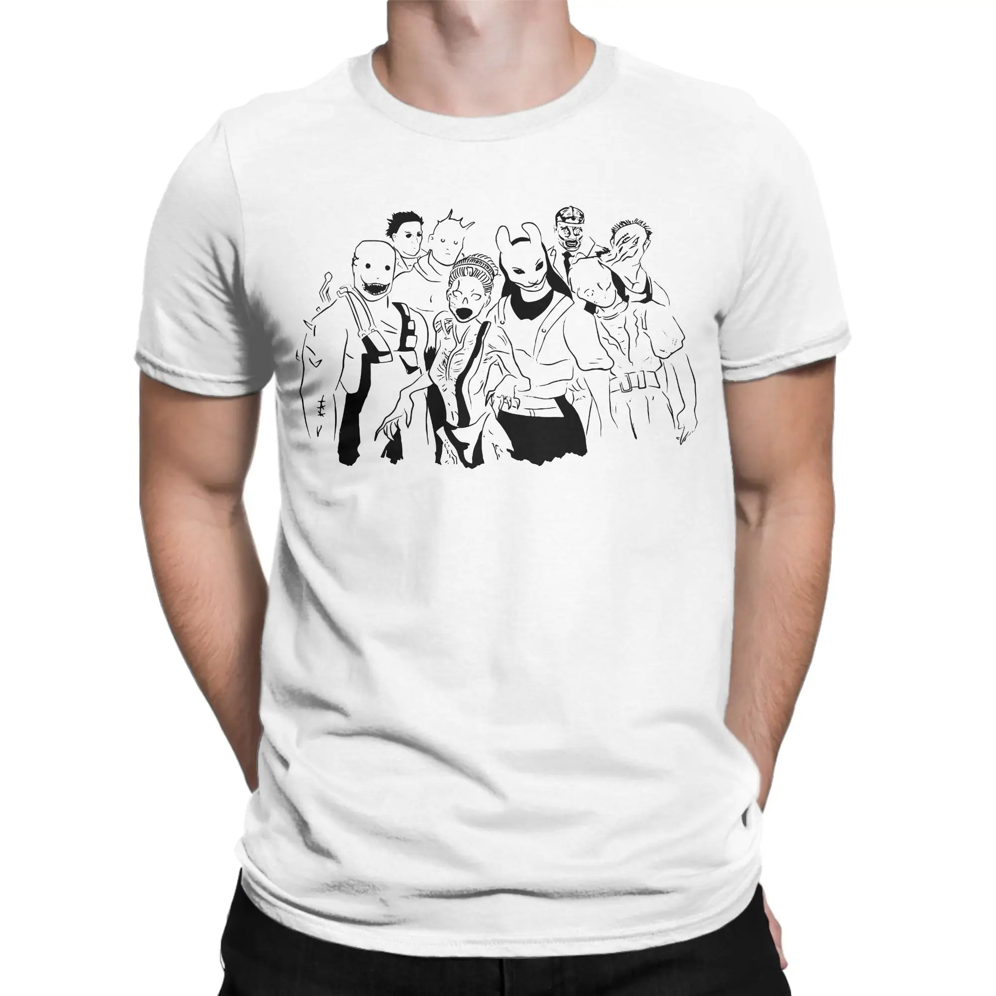 Retro Killers Tshirts Unisex Round Neck Short Sleeve Top Tee Deads by Daylights Horror Game Dbd Cotton Summer TopsTops