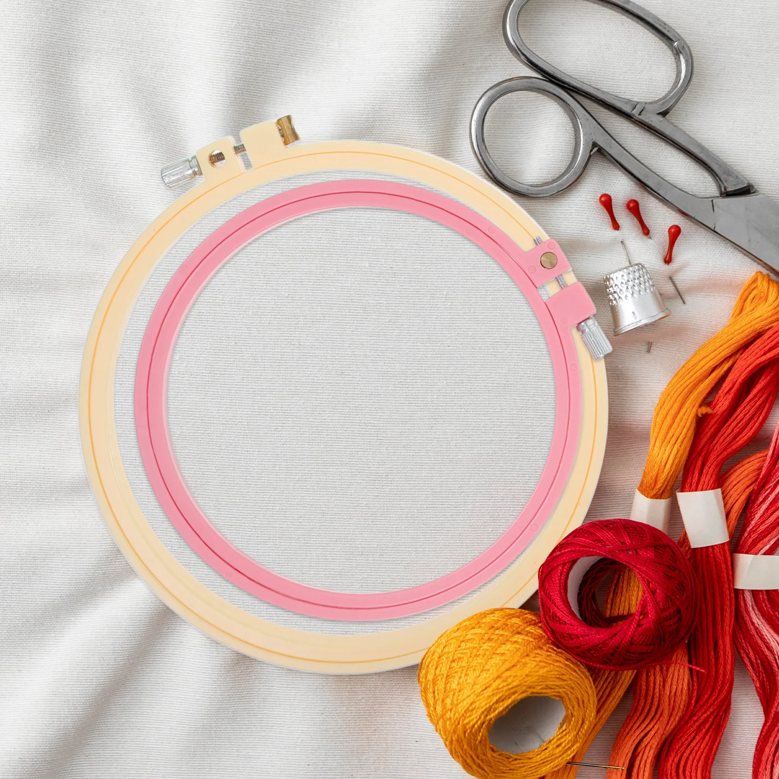 

6pcs Embroidery Hoop Abs Reusable Round Embroidery Circles For Craft Sewing Cross Stitching Diy Needlework Quilting Display