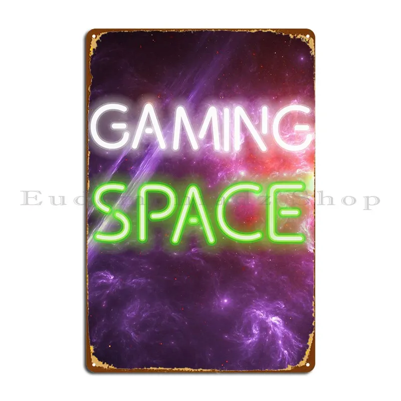 Gaming Space Galaxy Metal Plaque Poster Wall Mural Garage Decoration Classic Custom Cinema Tin Sign Poster