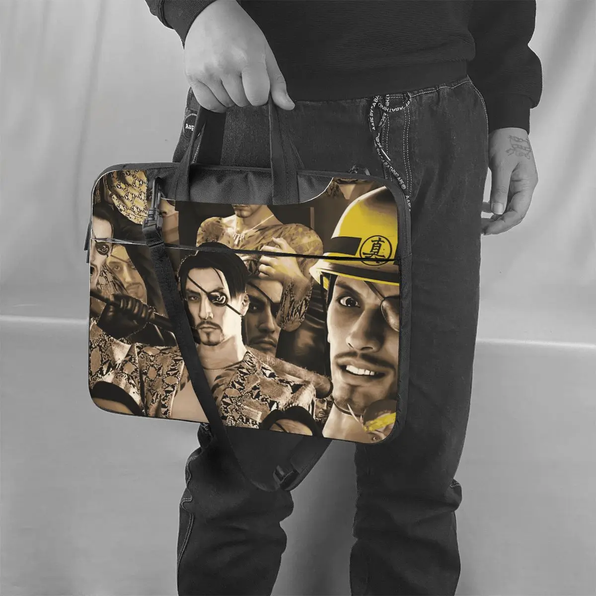 Imagem -06 - Yakuza Kiwami Laptop Bolsa Case Protetora Vintage Computer Bolsa Bicicleta Crossbody Laptop Pouch