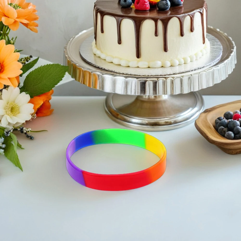 

42pcs Silicone Rainbow Silicone Wristbands Wristbands Pride Party Bracelets Colored Festival Event Lovers