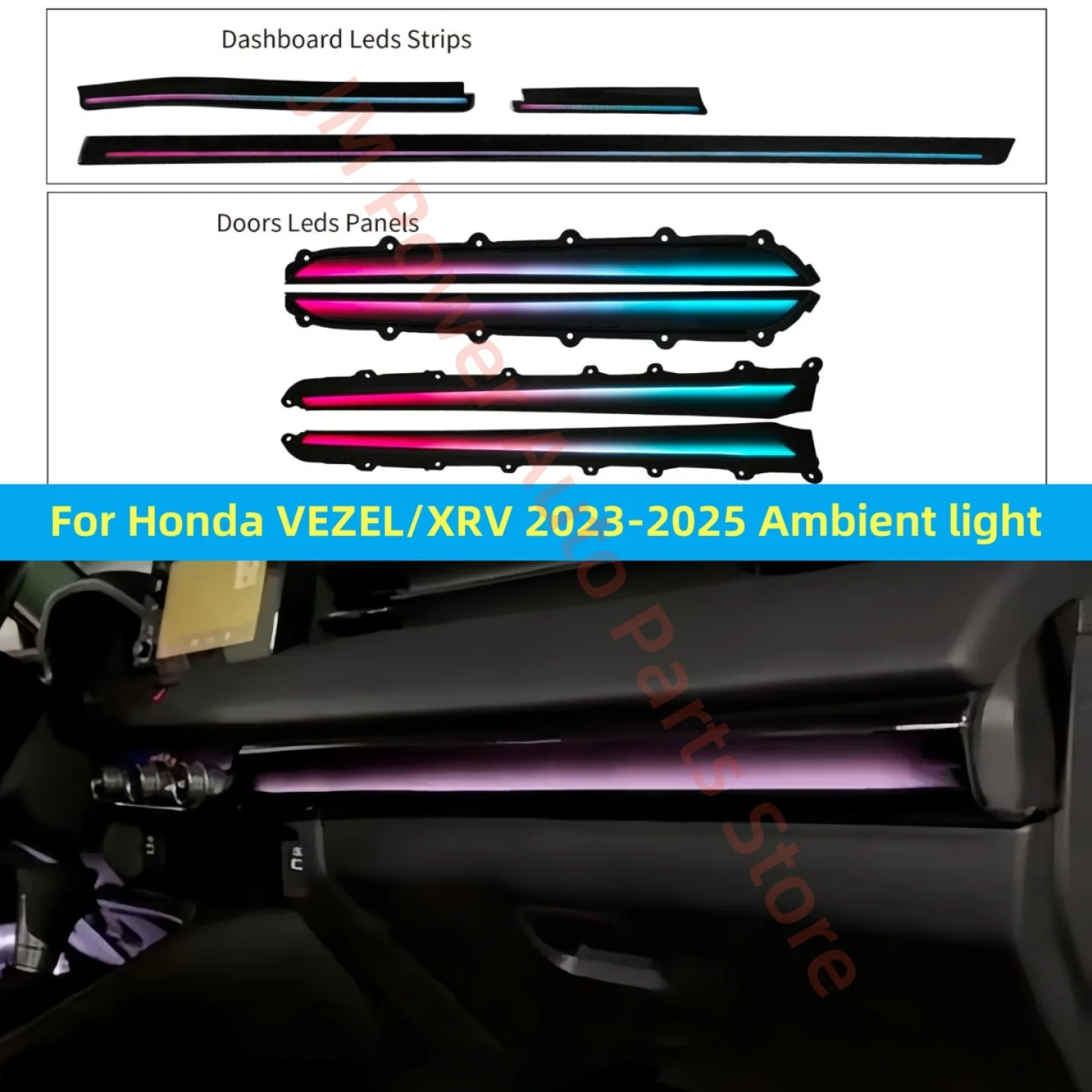 Atmosphere lamp For Honda VEZEL XR-V 2023+ LED Ambient light car interior lighting upgrade Car accessories Trim Strip Footlights