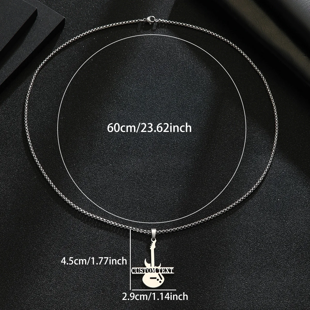 Customized Name Guitar Necklace For Women Stainless Steel Jewelry Personalised Nameplate Pendant Music Necklace Christmas Gift