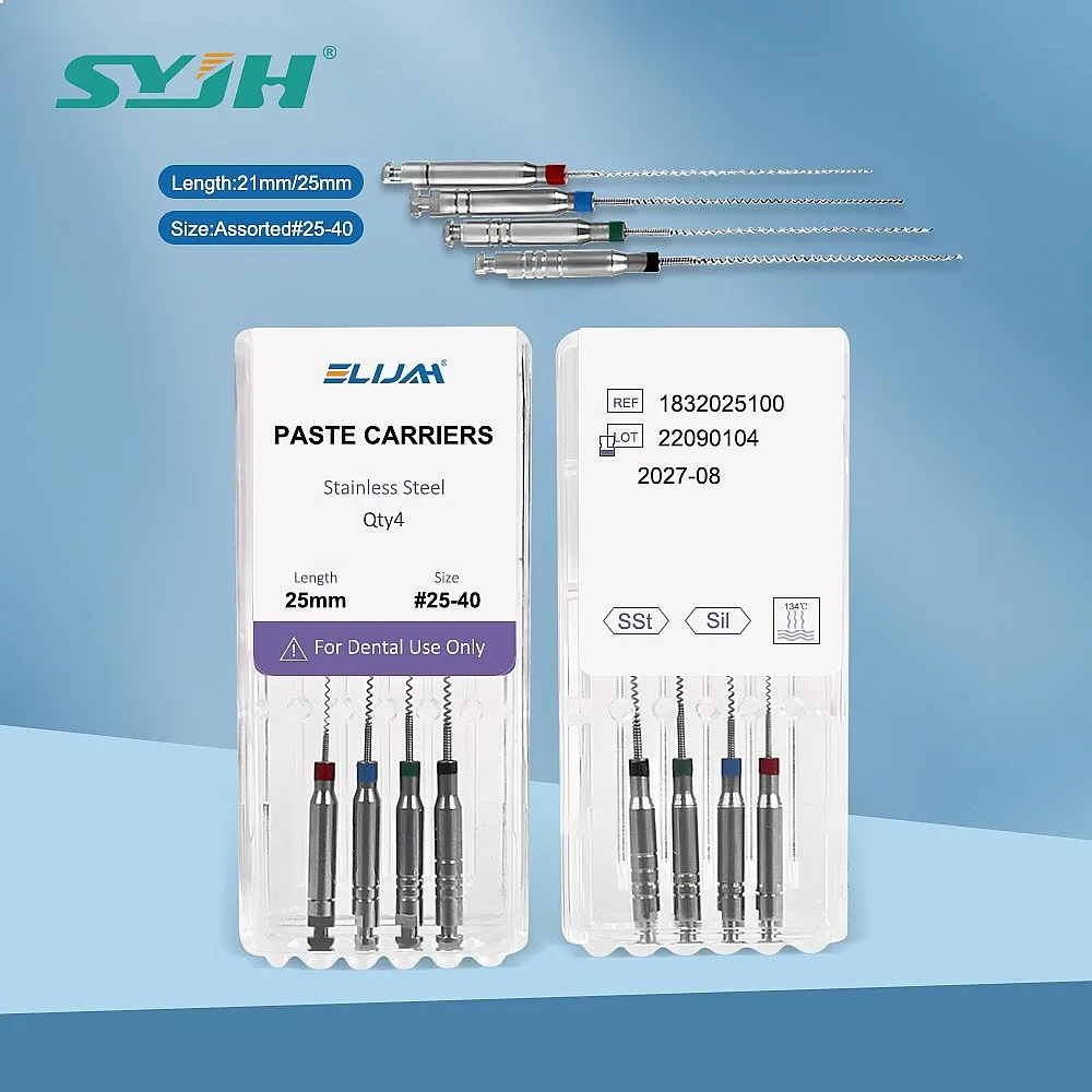 40Pcs Dentals Paste Carriers 21/25mm Lentulo Spiral Filler Rotary Endo Files Engine Filling Paste