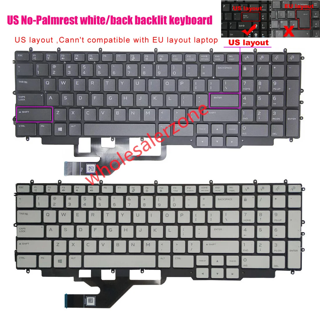 Nuevo teclado retroiluminado para Dell G7 17 7700,G7 7700 serie P46E teclado de diseño estadounidense para ordenador portátil