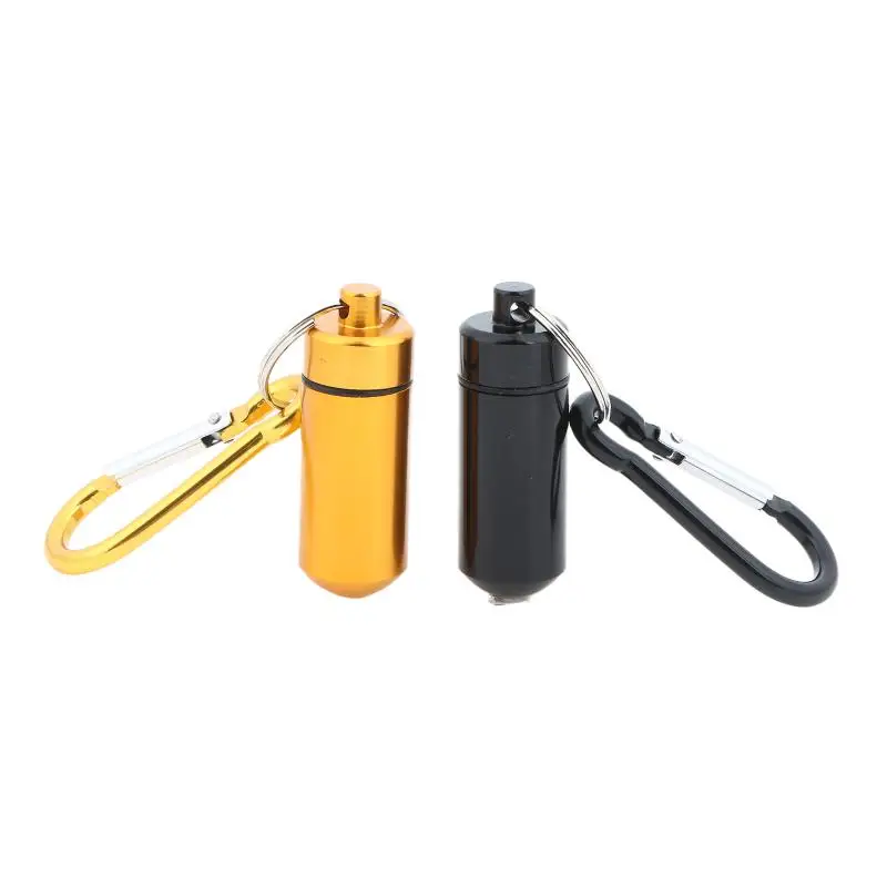Mini Waterproof Portable Aluminum Pill Box Cases Container Organizer Storage For Vitamin Fish Oils Keychain Earplug