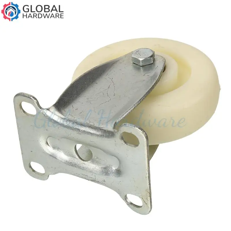 

White PP nylon double rollers suitable for office chair storage carts and fixed rotating furniture applications