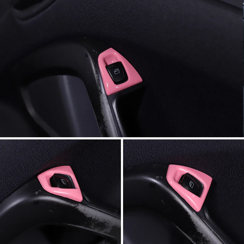 

Gao Ruying For Mercedes Benz Smart 453 2010-15 ABS Carbon Fiber Car Window Lift Button Frame Cover Trim Interior Car Accessories