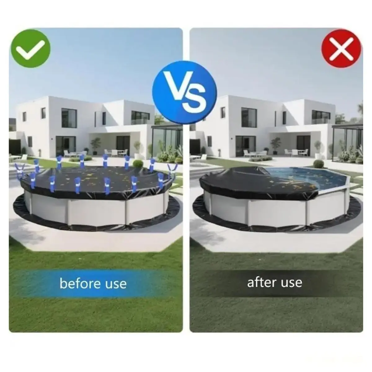 12PCS M5TC Stainless Steel Wind-Resistant Clip for Pool Cover - Secure Hold in Gusty Weather Black
