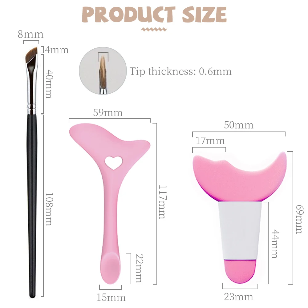 Sickle Eyeliner Brush Knife Edge Makeup Brush Ultra Thin Fine Oblique Angle Eyebrow Contour Brush Portable Makeup Cosmetic Tools