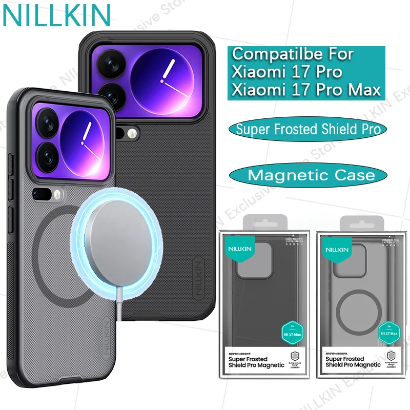 

Nillkin For Xiaomi 17 Pro Max Super Frosted Shield Magnetic Anti fall airbag phone case For MI 17 Pro Magsafe protective cover