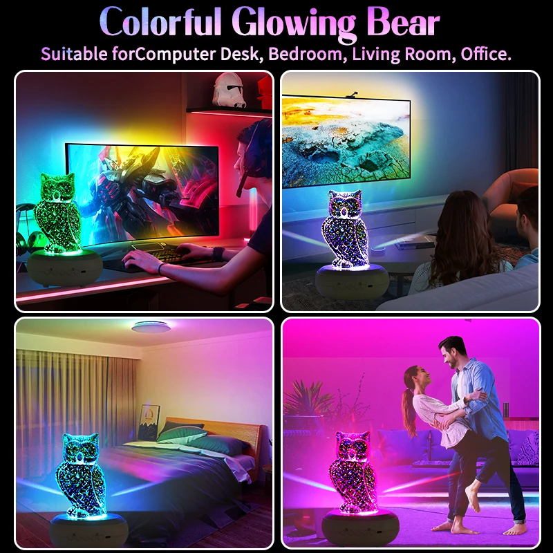 The highly atmospheric owl-shaped 3D ambience light. Once its gorgeous lights are on, the space is as beautiful as a picture.