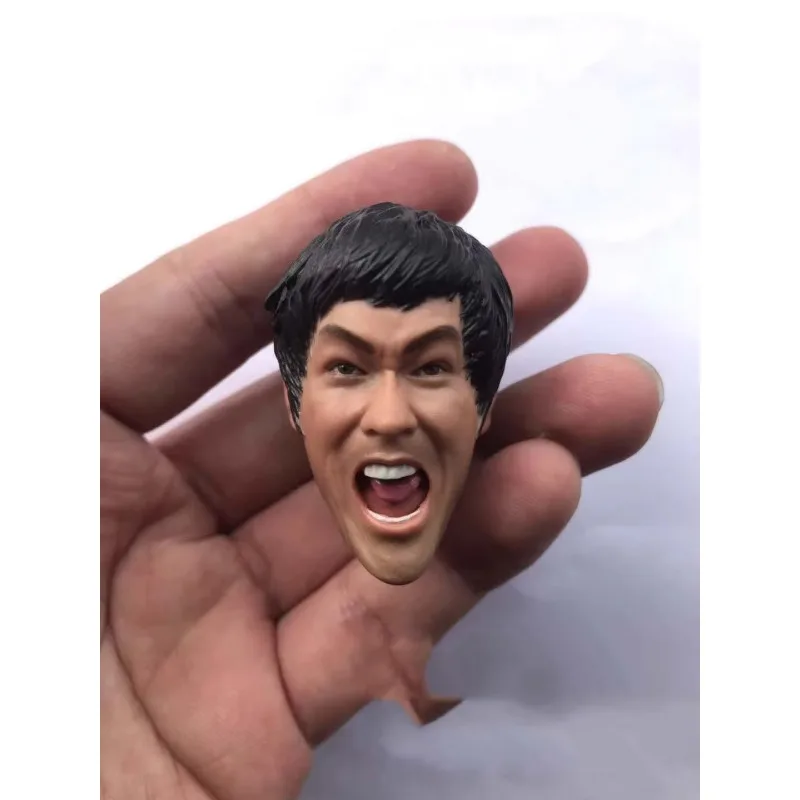 1/6 Asian Kongfu Master Head Sculpt Martial Arts Star Head Carving Male Head Played Model for 12in Action Figure Collection DIY