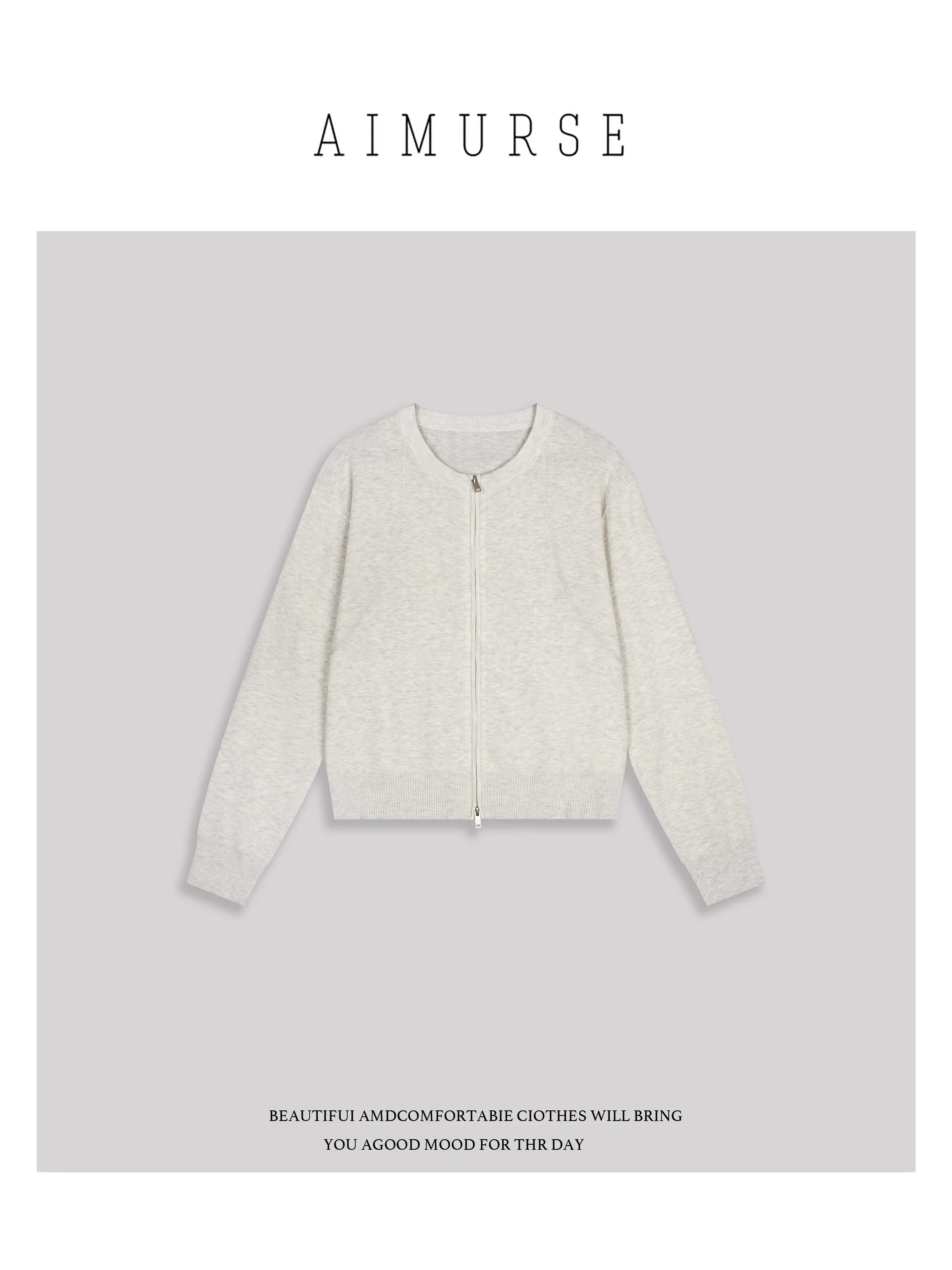 

AIMURSE Casual Woolen Zipper Sweater Knitwear Medium Softness Polyester % Wool 31.5% Acrylic 22.5% Spring Fashion