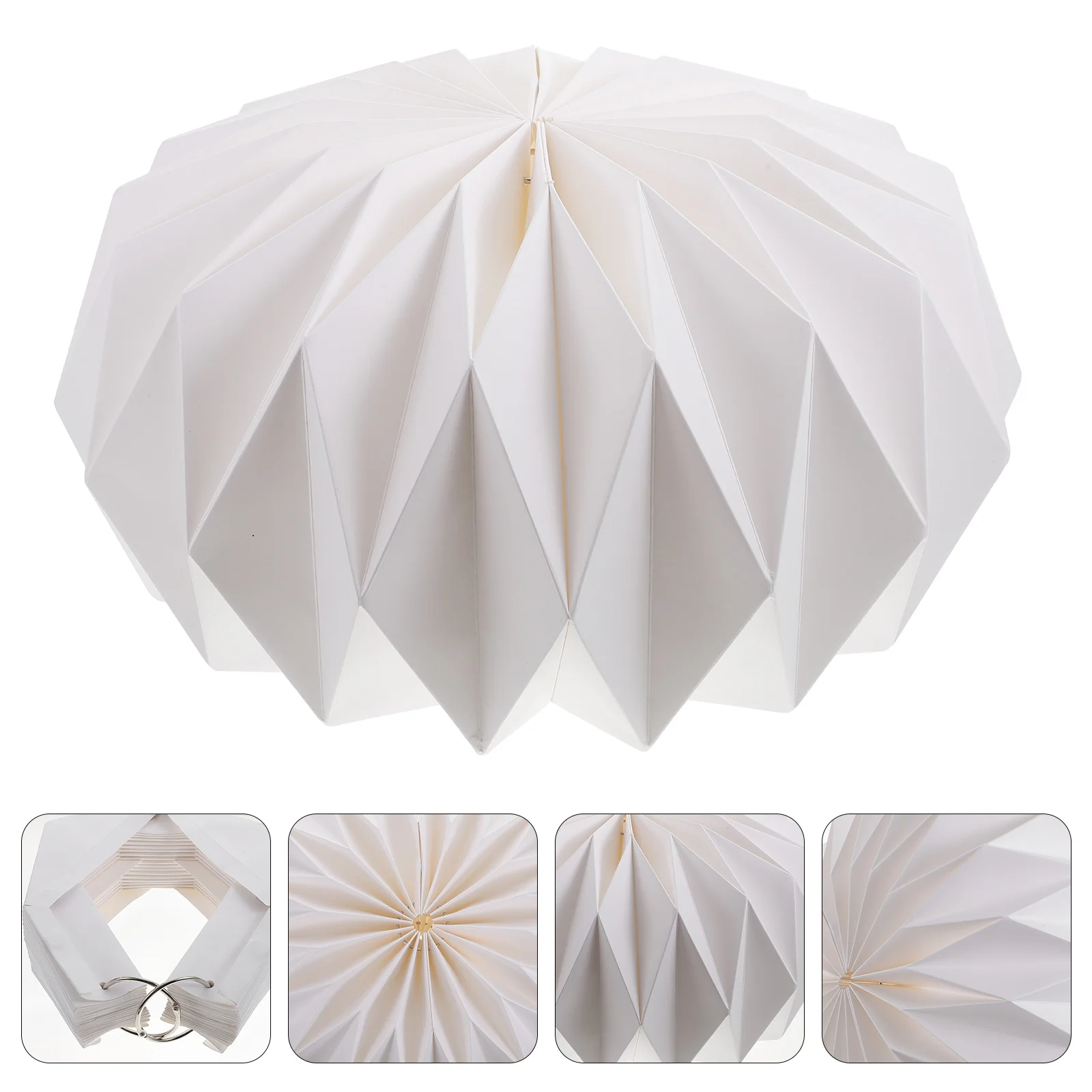 Origami lanterna sombra abajures de papel para luzes de teto rattan crianças decorações de piso branco dobrar