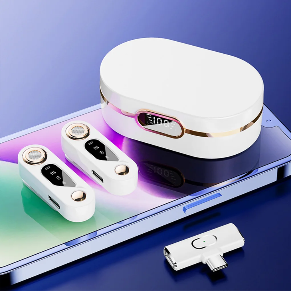 2.4G 무선 마이크 전문 옷깃 마이크 클립 마이크 듀얼 디지털 소음 감소 지연 없음 플러그 플레이