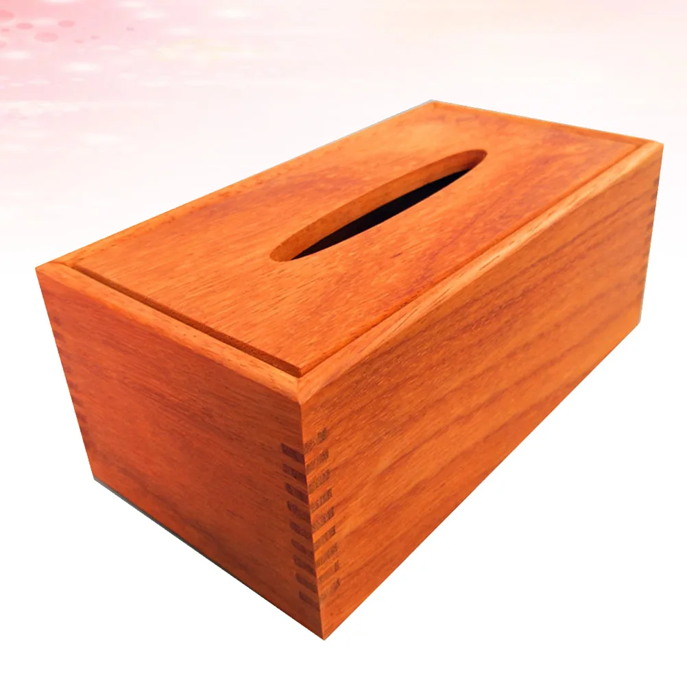 

1pc Wooden Tissue Box Natural Design Lightweight Home Decor Organizer For Office Bedroom Travel Cars Shops Wedding Gift Orange
