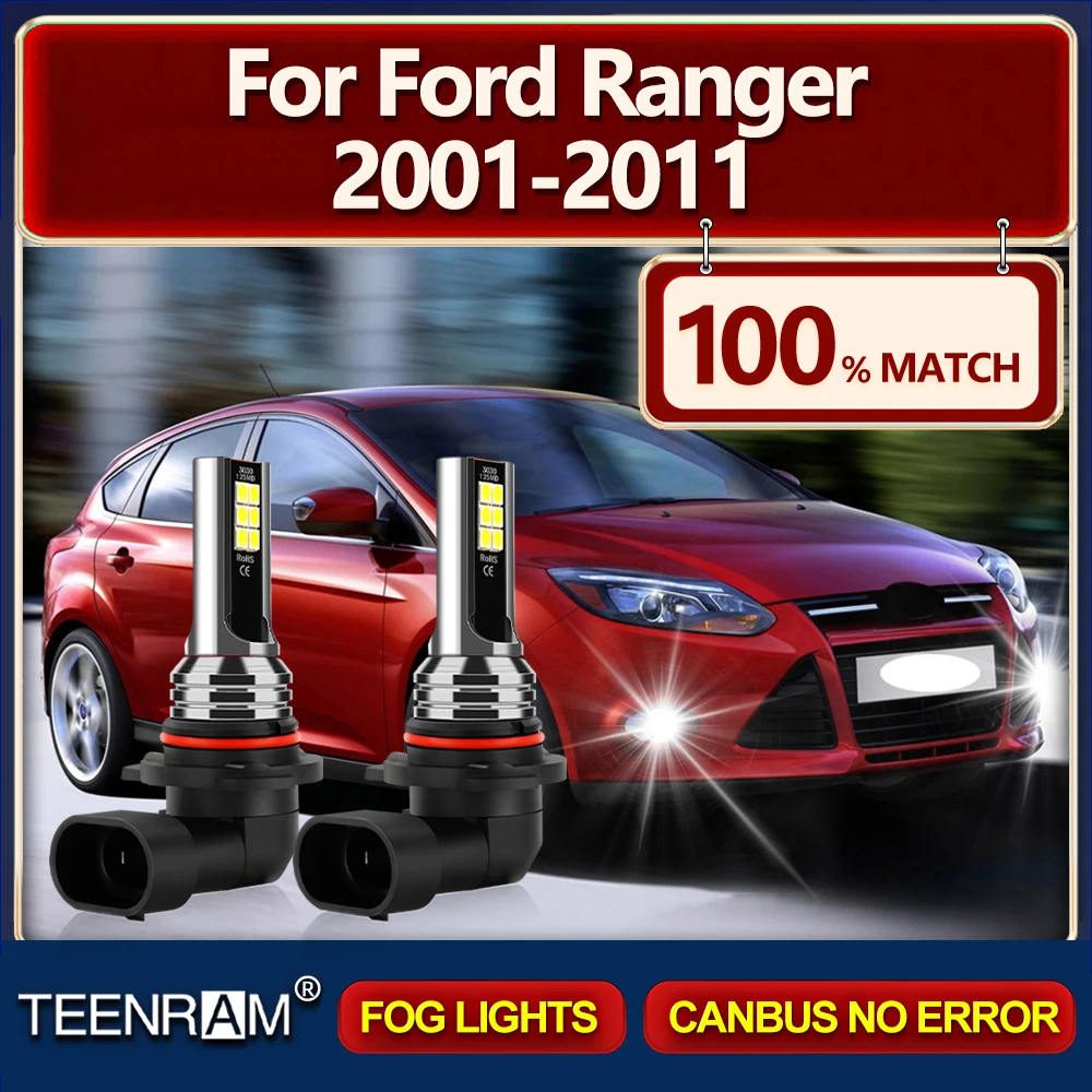 2Pcs 9005 HB3 LED Car Lights Bulbs 20000LM Fanless Fog Lamps 12V Super Bright For Ford Ranger 2001-2006 2007 2008 2009 2010 2011