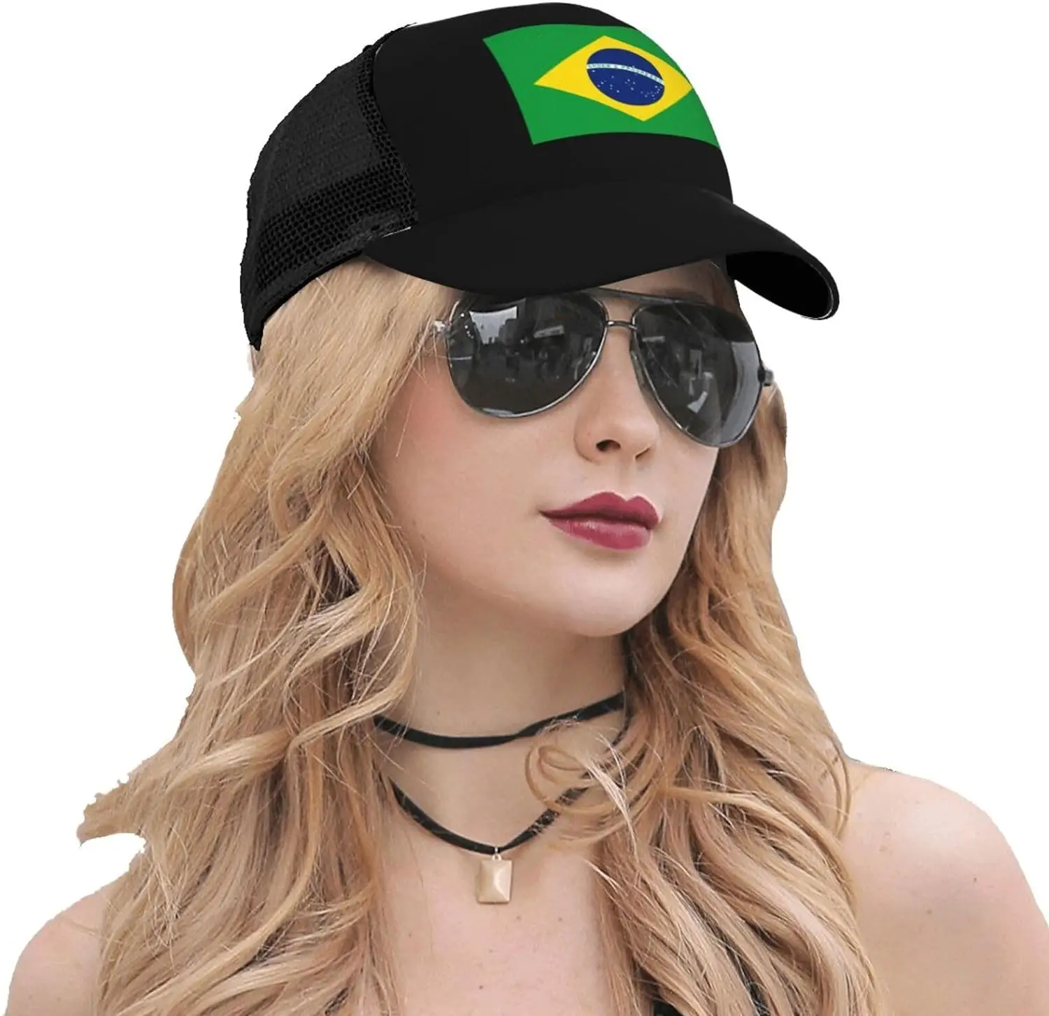 Flag of Brazil Baseball Hats Unisex Adjustable Outdoor Breathable Mesh Baseball Hat