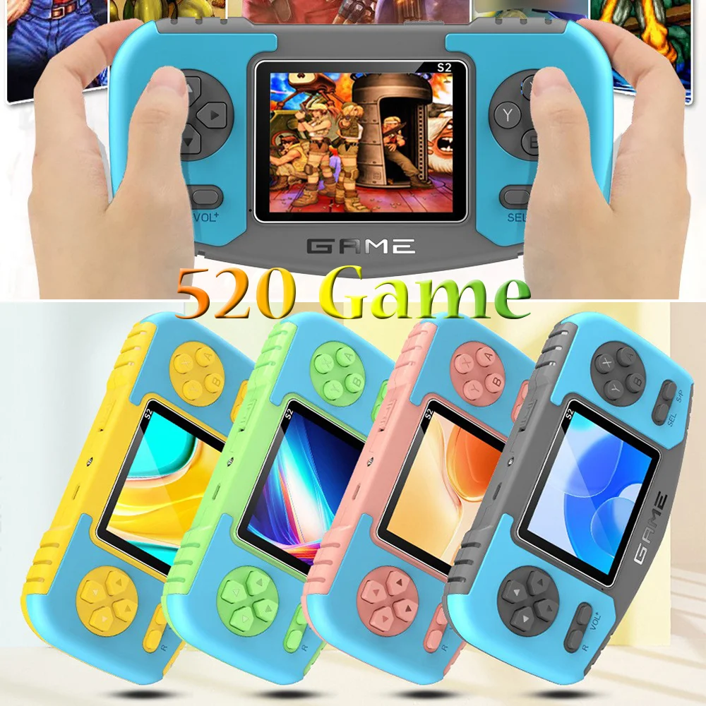 

520 Games Handheld Game Players Portable Retro Video Console 2.4 Inch TFT Color LCD Screen Games Retro Handheld Game Console