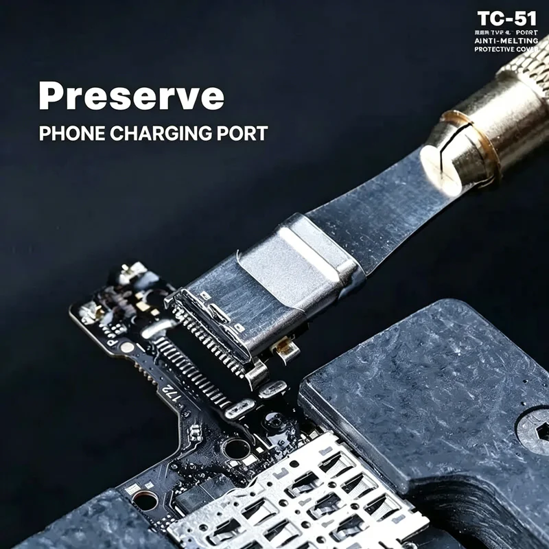 Type-C Tail Plug Anti-melting Protective Sleeve TC-51 Heat Resistant Soldering Cover for Mobile Phone Repair